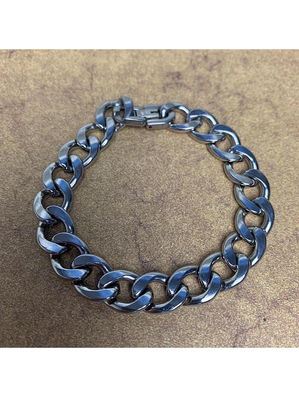 Y2k 2000s style Silver Stainless Steel Heavy - Picture 1 of 8